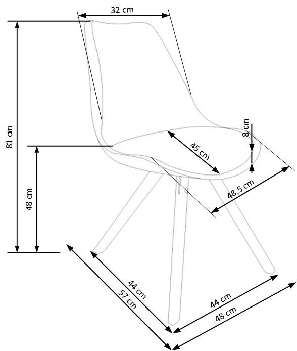 Poze Scaun K201 piele ecologica alb
