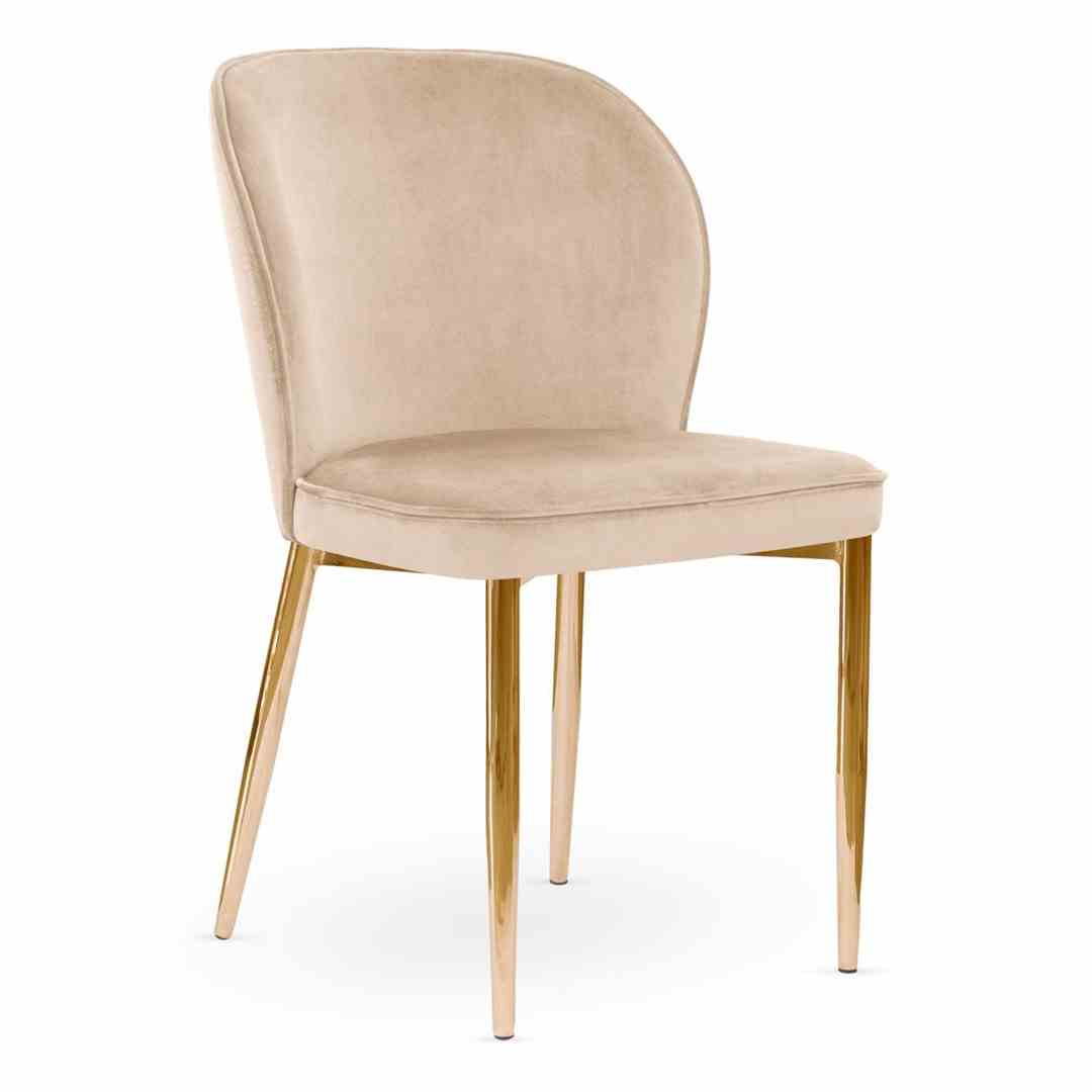 Poze Scaun tapitat Aine bej/auriu - H87 cm