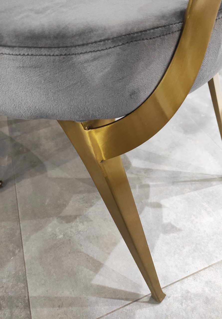 Poze Scaun tapitat Cassari gri/gold – H89 cm