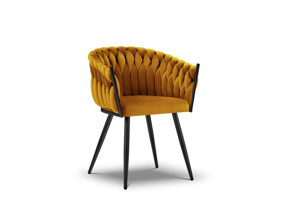 Poze Scaun tapitat cu catifea Shirley/picioare negre - H76 cm