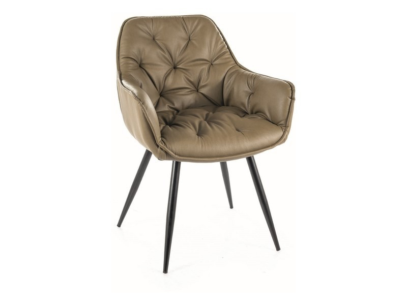 Poze Scaun tapitat cu piele Cherry olive/negru Buffalo10