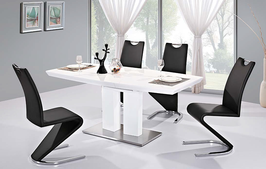 Poze Scaun tapitat piele H-090 negru - H 102 cm
