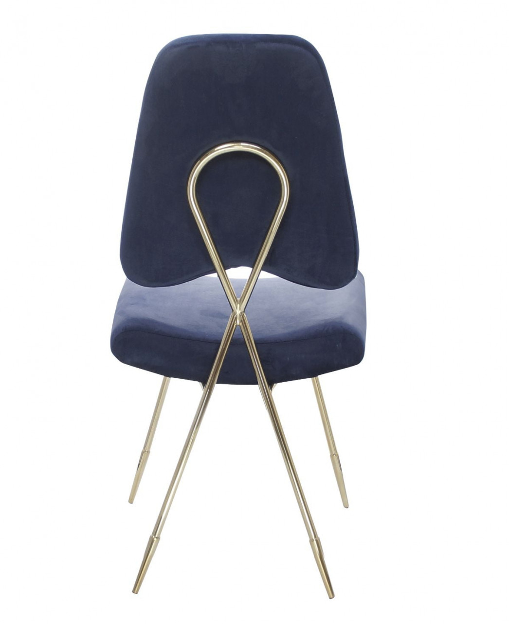 Poze Scaun tapitat Salvadore albastru/gold – H93 cm