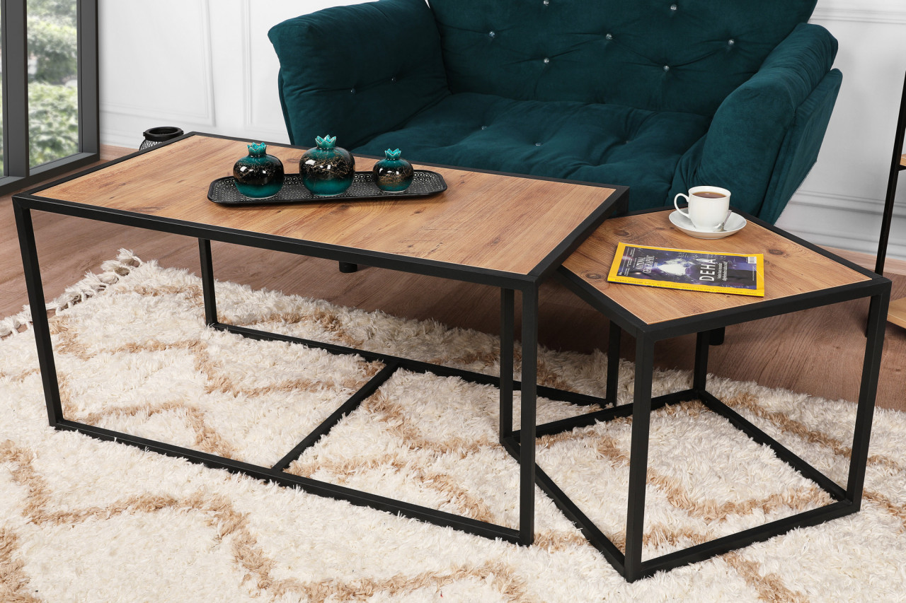 Poze Set 2 masute de cafea Atlantis nuc/negru
