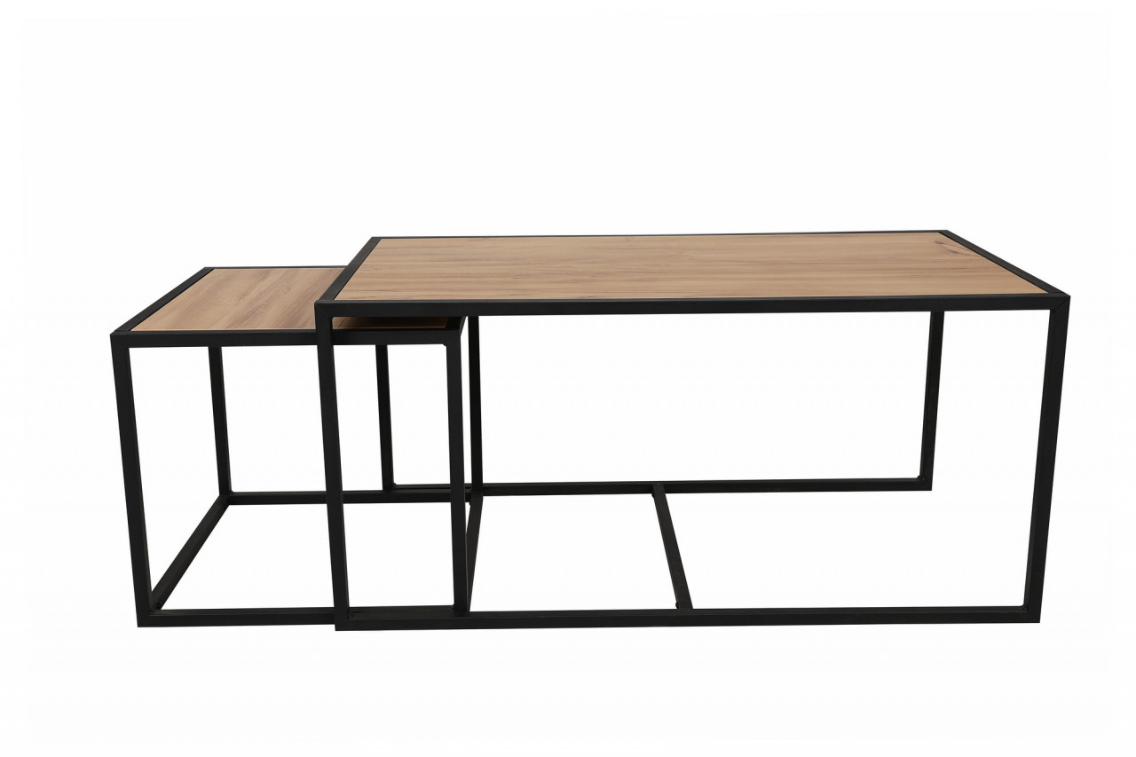 Poze Set 2 masute de cafea Atlantis stejar/negru