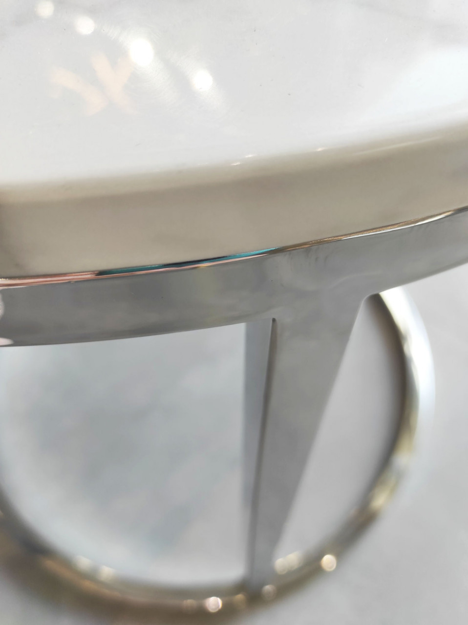 Poze Set 2 masute de cafea Camelio L alb/silver si marmura