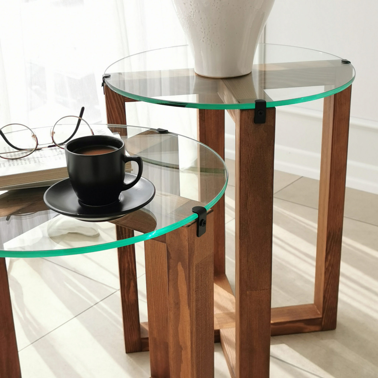 Poze Set 2 mese de cafea Amalfi nuc