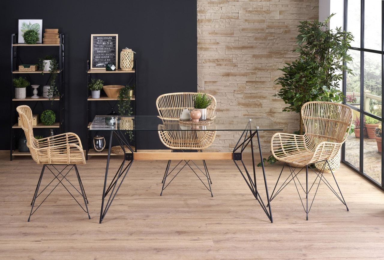 Poze Set masa Allegro L160 cm + 3 scaune K335 ratan natural