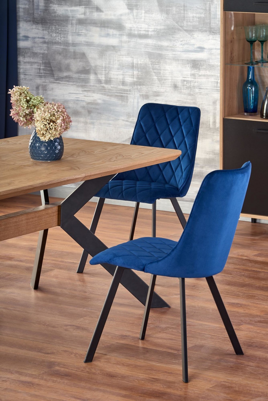 Poze Set masa extensibila Bacardi L160-220 cm + 4 scaune K450 velvet bleumarin