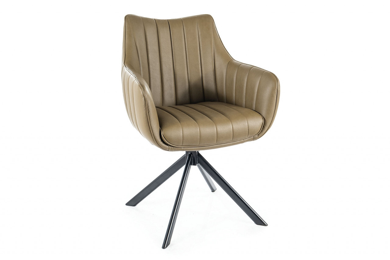 Poze Set masa extensibila Infinity Ceramic alb/maro - L160-240 cm + 3 scaune Azalia piele olive + 2 scaune Azalia piele gri