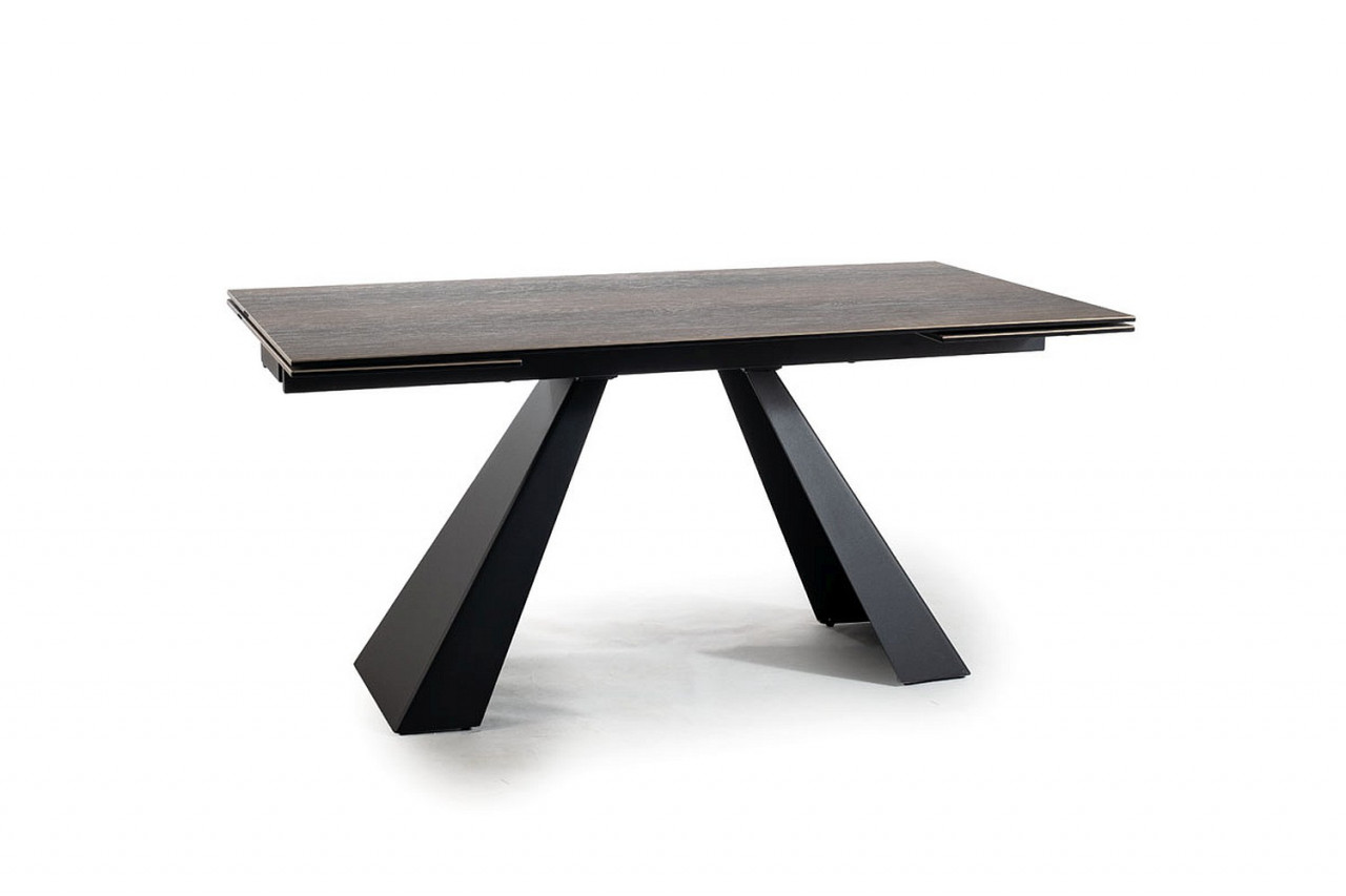 Poze Set masa extensibila Salvadore ceramic maro/negru mat - L160-240 cm + 4 scaune tapitate cu piele Cherry olive Buffalo10