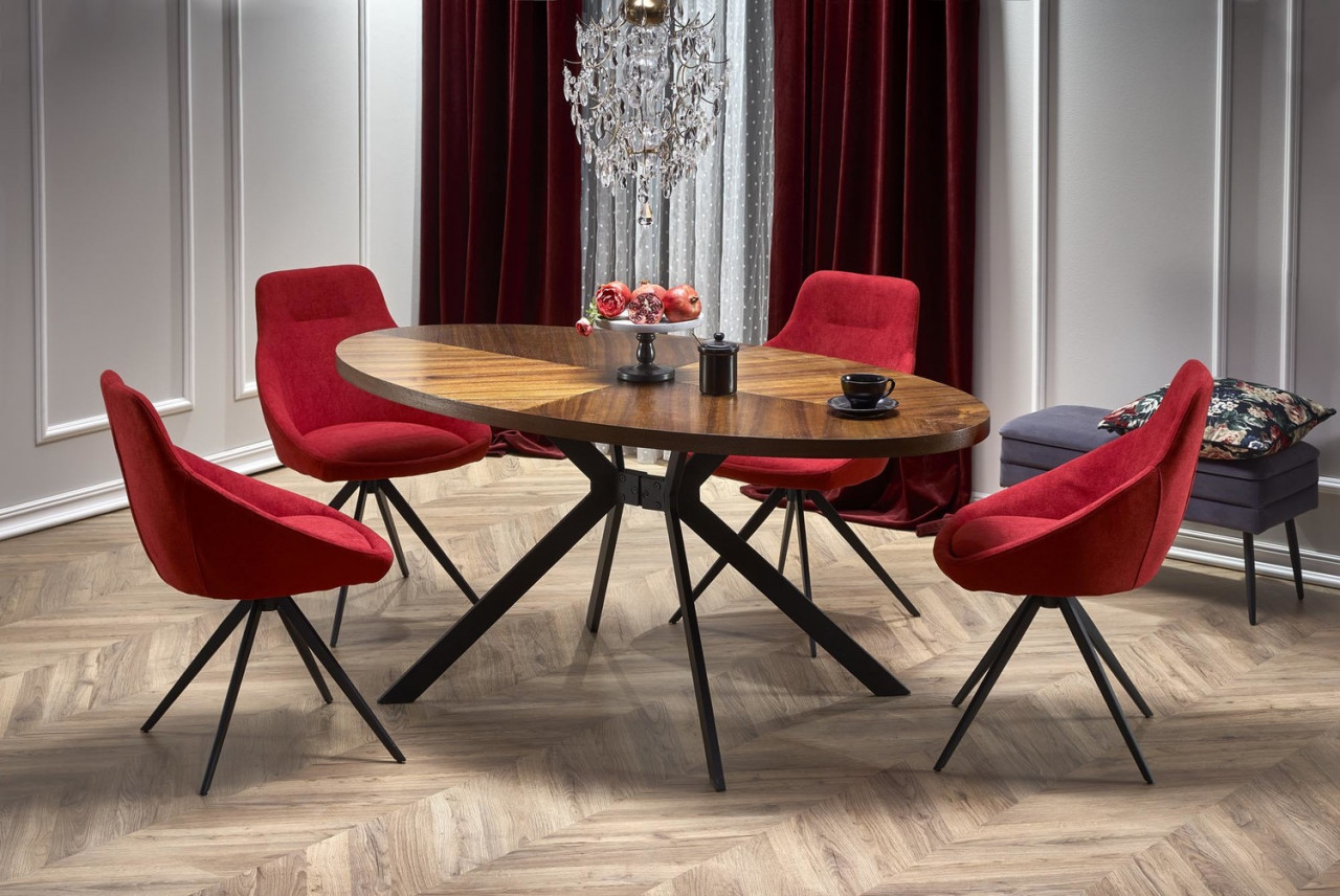 Set masa Locarno L170 cm + 4 scaune K431 rosu/negru