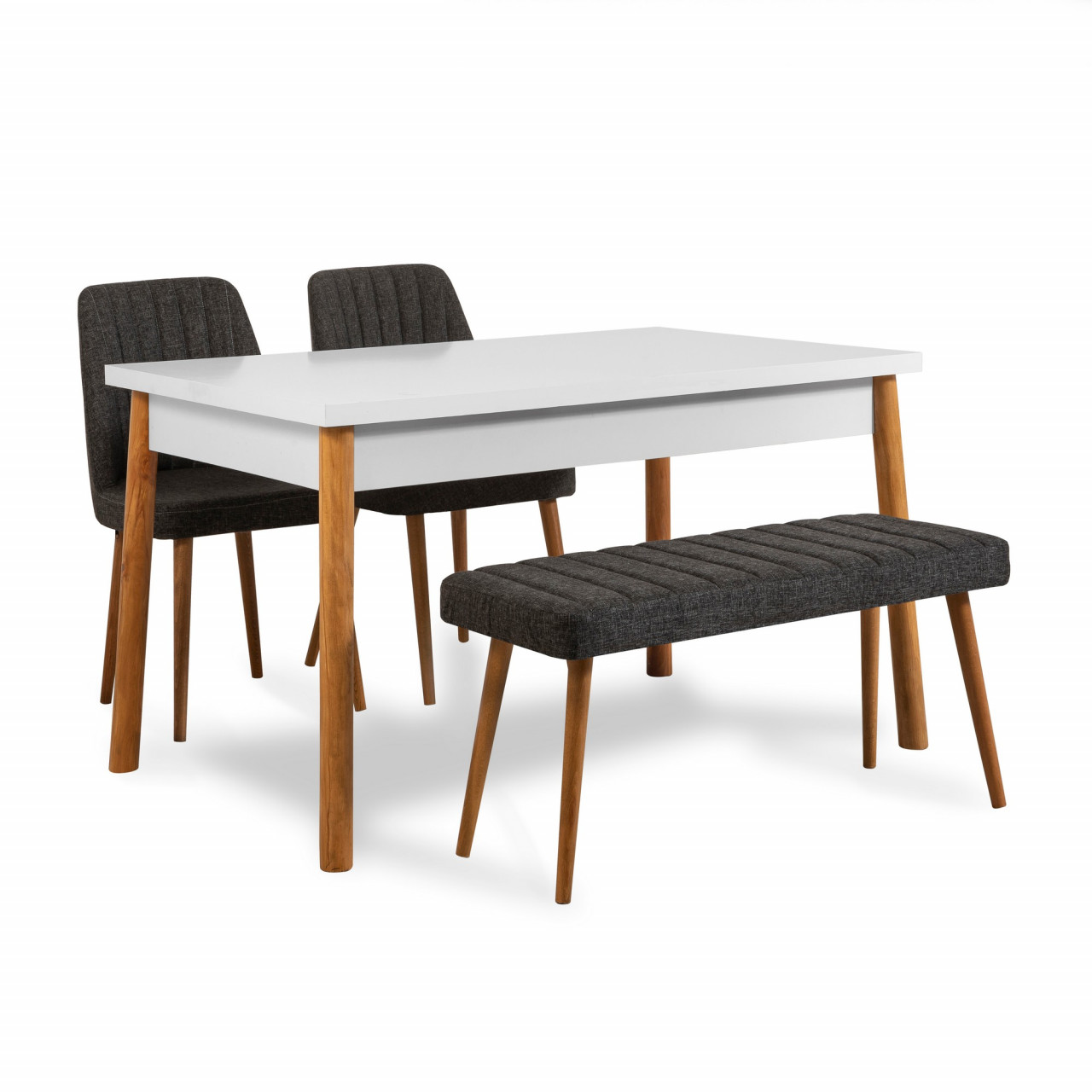 Poze Set masa si scaune (4 piese) Costa Atlantic alb / antracit