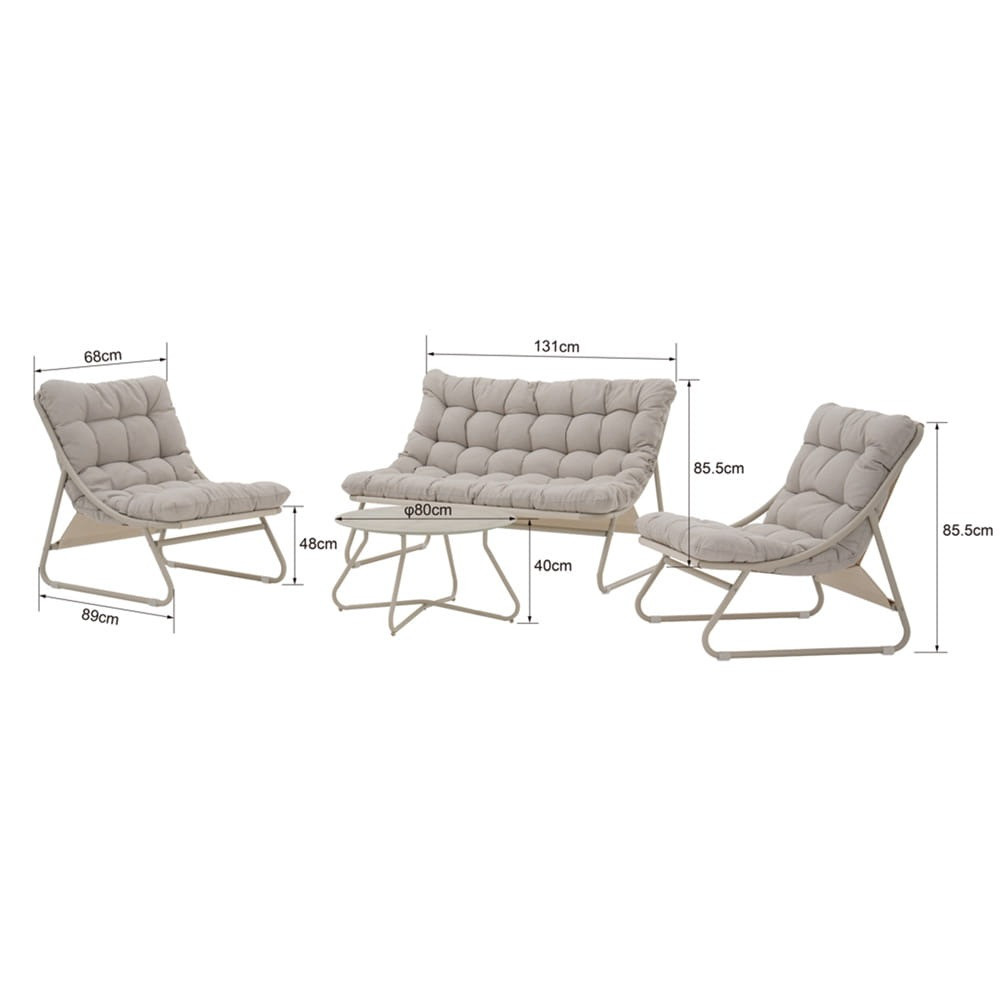 Poze Set masuta + 2 fotolii + canapea Cloud bej