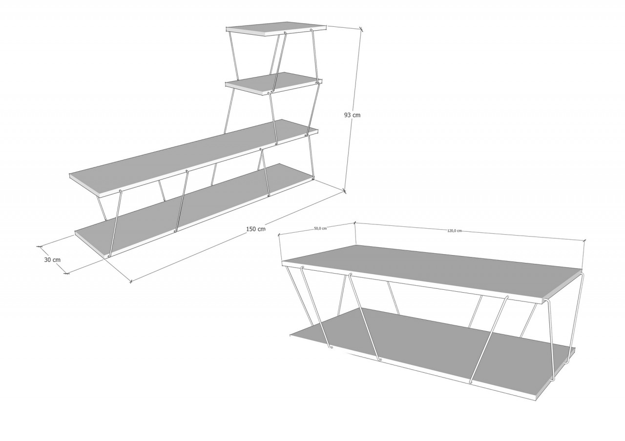 Poze Set mobilier living Başak alb