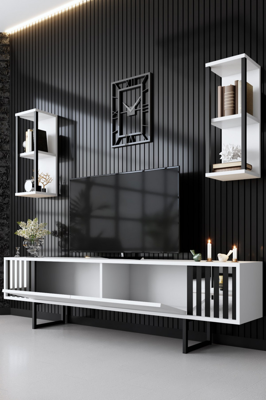 Poze Set mobilier living Chrome Line alb/negru