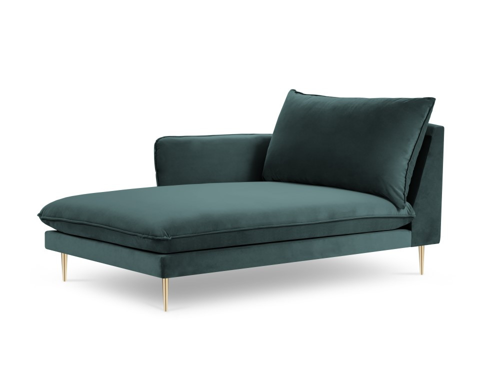 Poze Sezlong tapitat Vienna velvet/picioare gold – L170 x l110 x h95