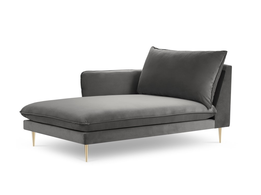Poze Sezlong tapitat Vienna velvet/picioare gold – L170 x l110 x h95