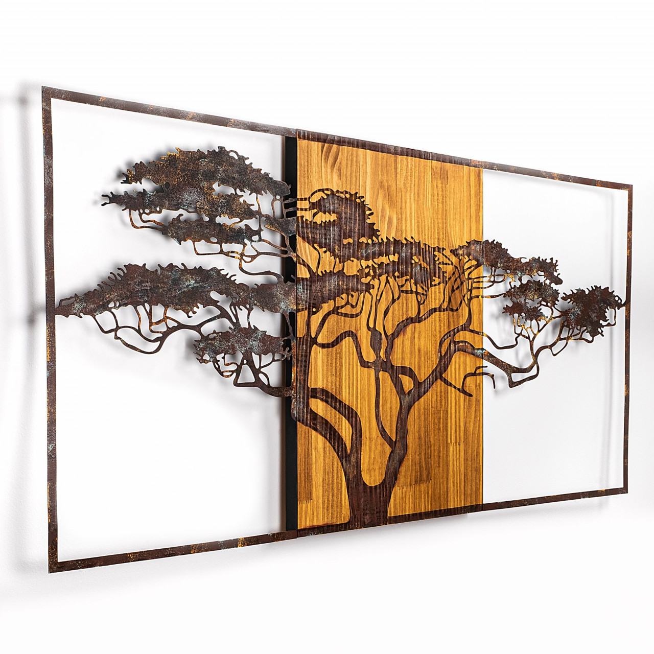 Poze Accesoriu decorativ de perete din lemn Acacia Tree - 328-A