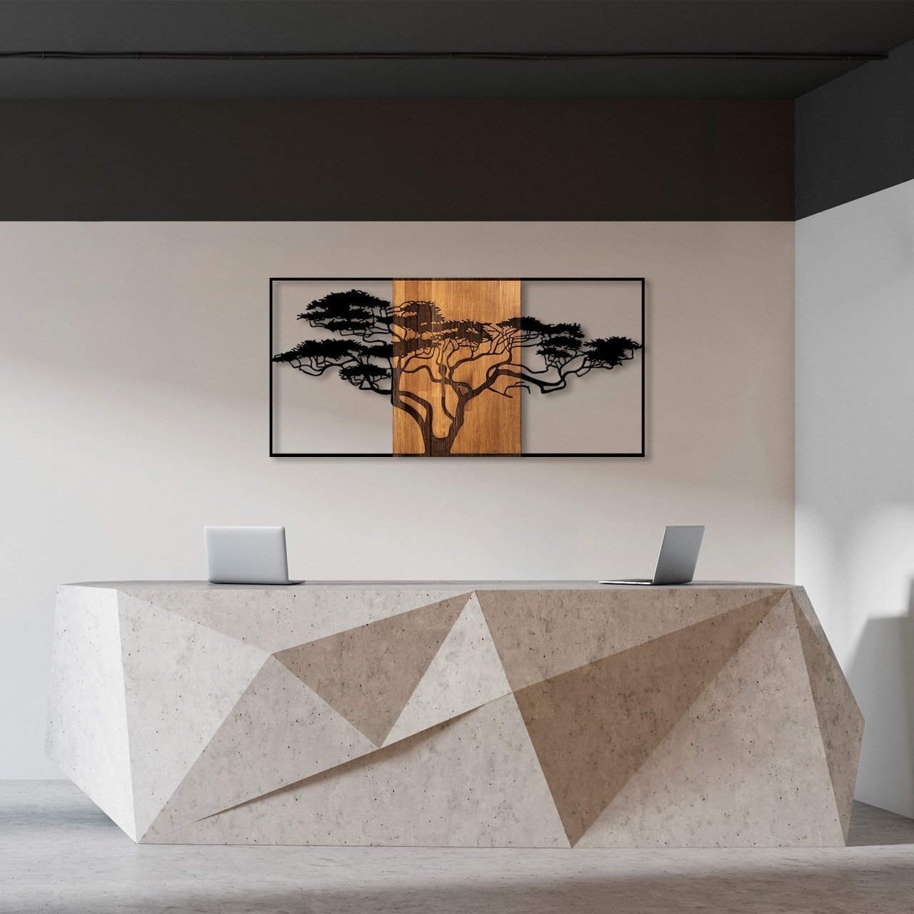 Poze Accesoriu decorativ de perete din lemn Acacia Tree - 328