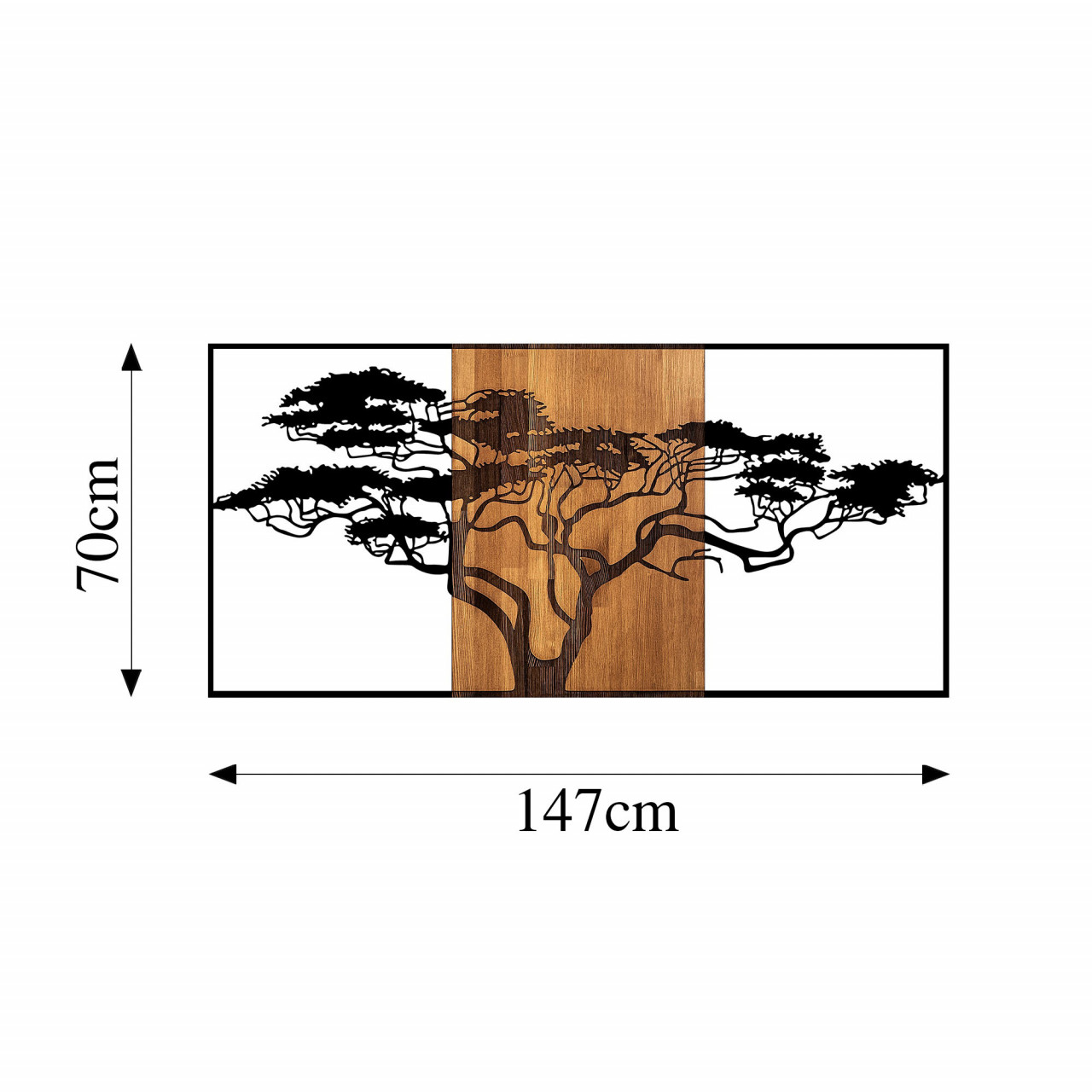 Poze Accesoriu decorativ de perete din lemn Acacia Tree - 328