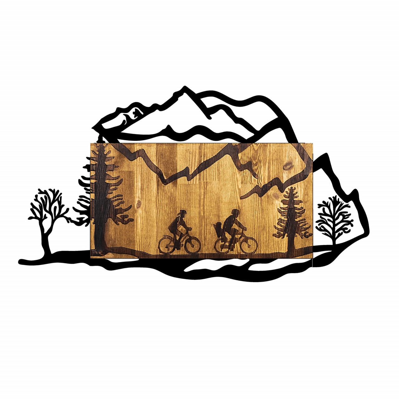 Poze Accesoriu decorativ de perete din lemn Bicycle riding in nature 2