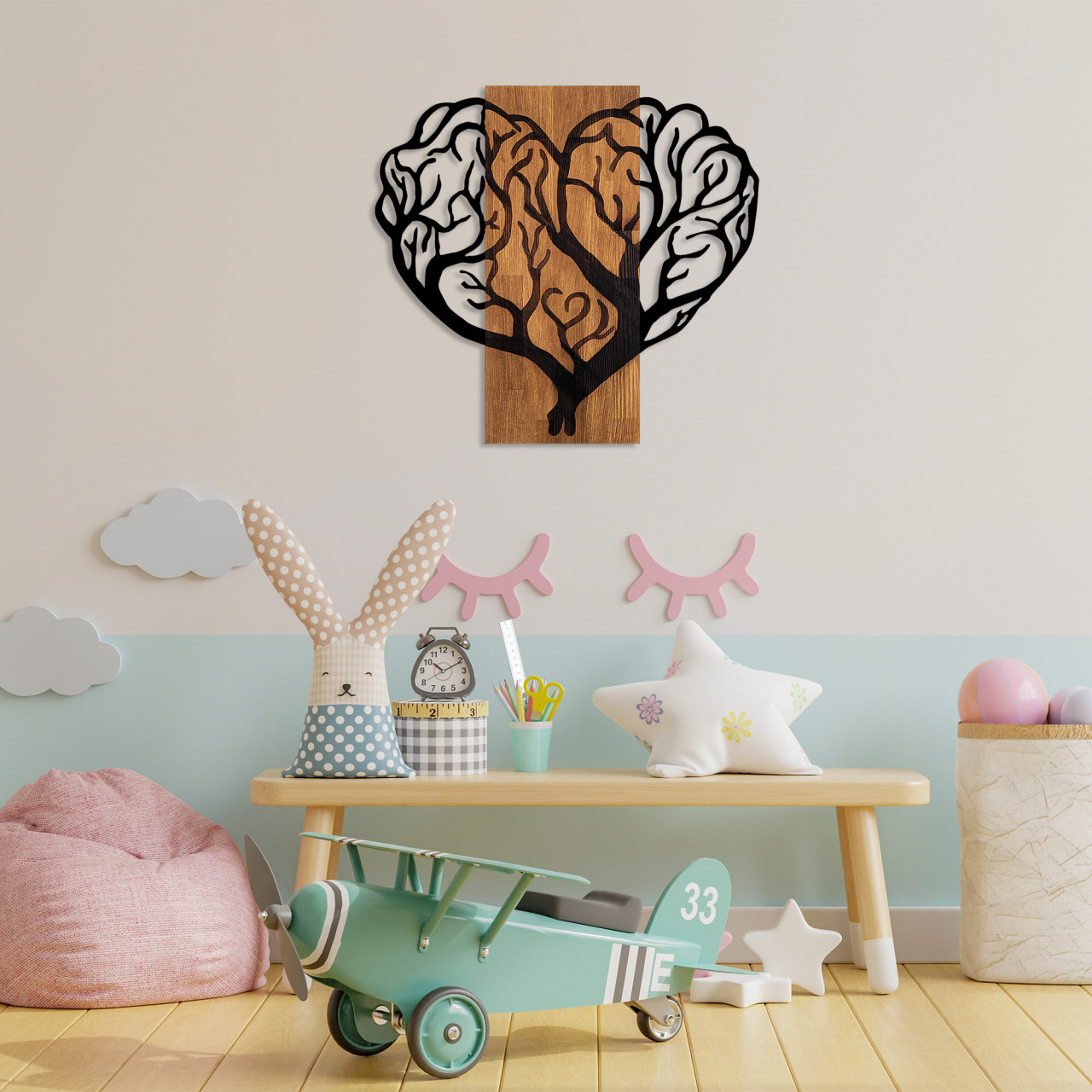 Poze Accesoriu decorativ de perete din lemn Brain tree