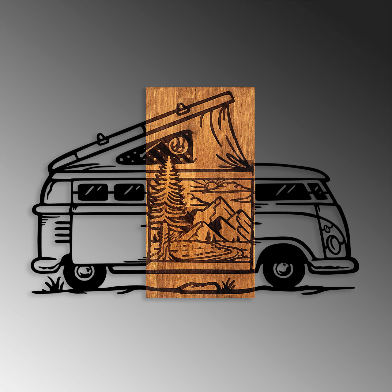 Poze Accesoriu decorativ de perete din lemn Caravan holiday - 379