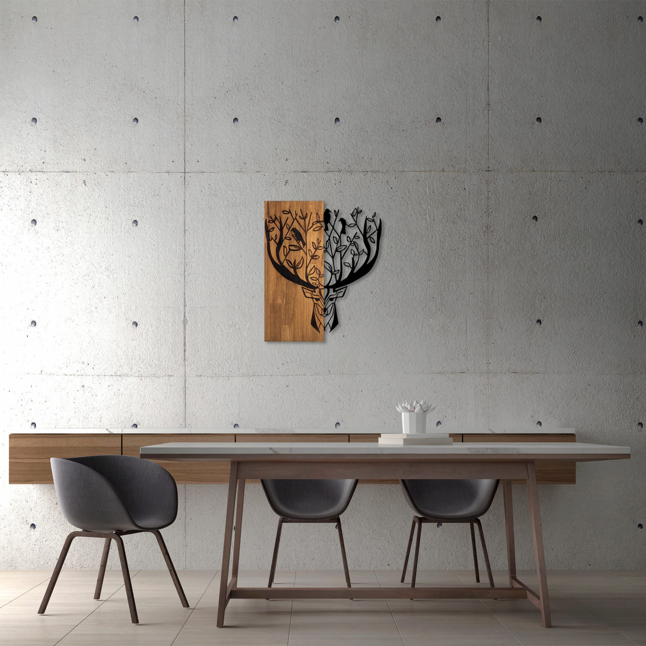 Poze Accesoriu decorativ de perete din lemn Deer 1
