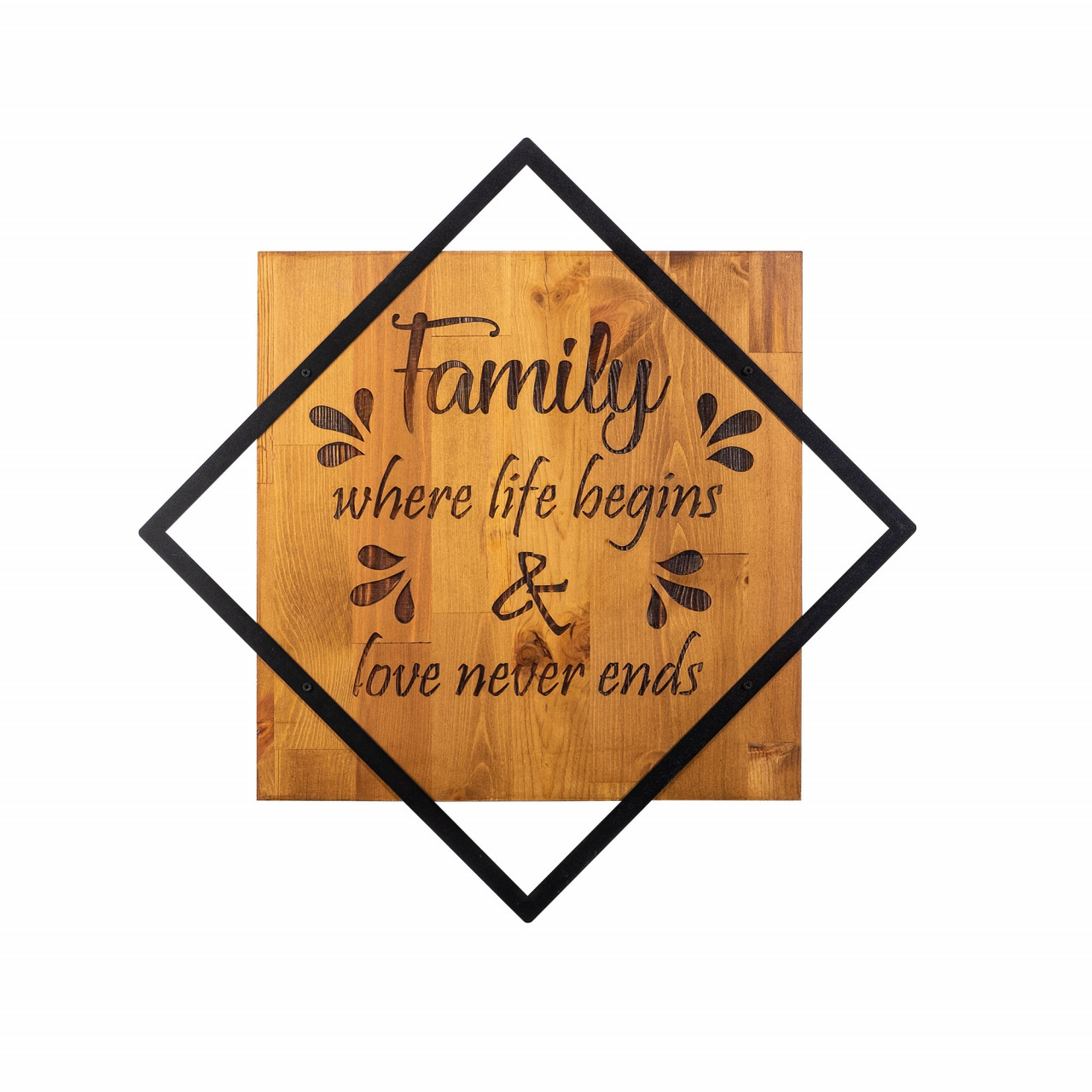 Poze Accesoriu decorativ de perete din lemn Family where life begins
