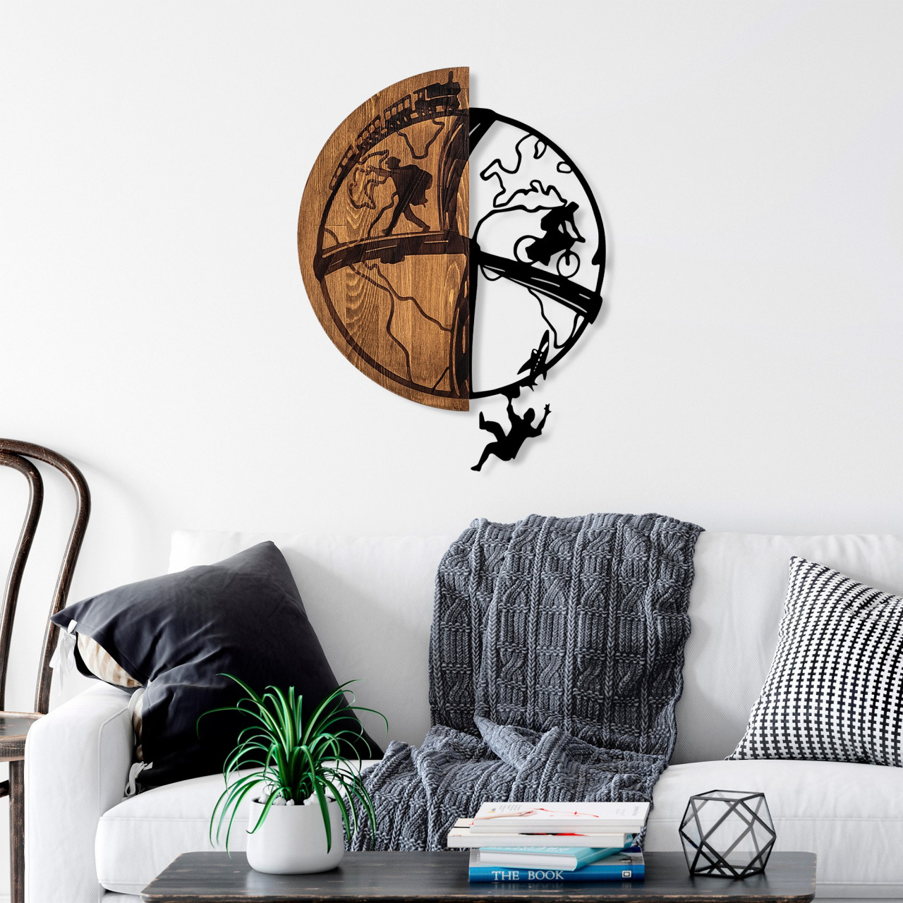 Poze Accesoriu decorativ de perete din lemn Globetrotting