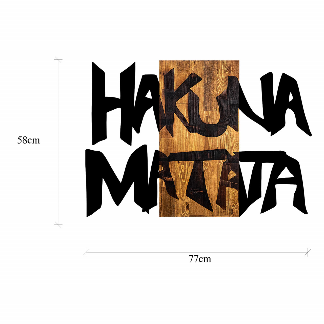 Poze Accesoriu decorativ de perete din lemn Hakuna Matata 5
