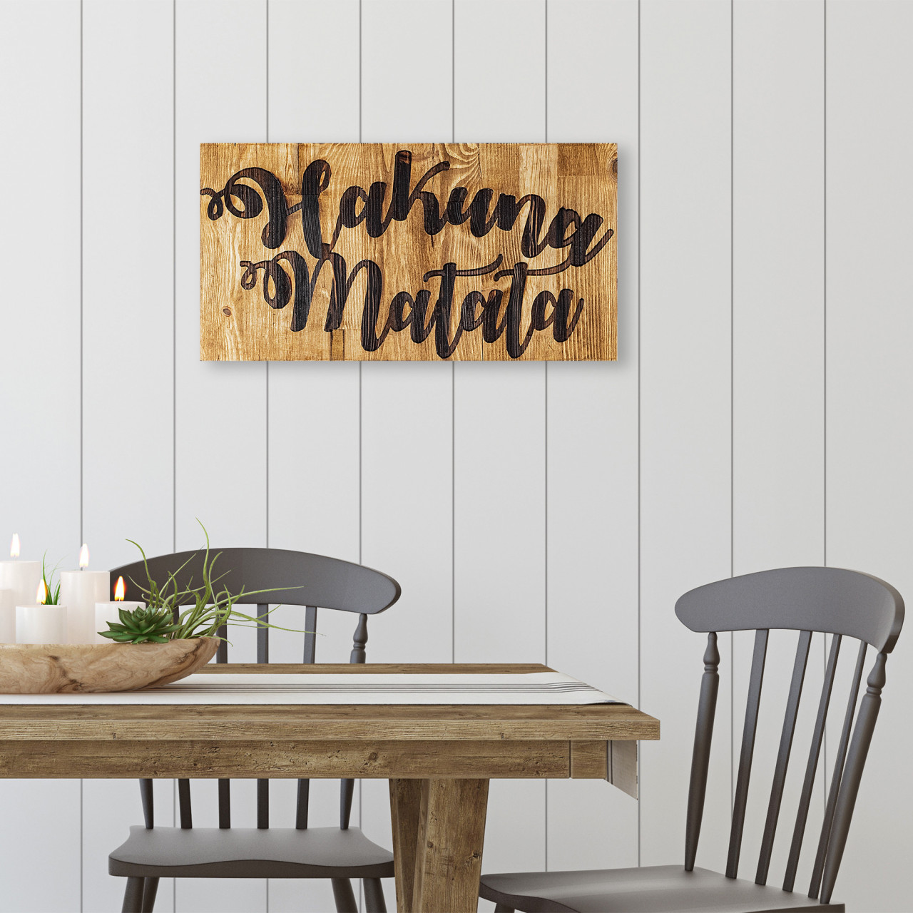 Poze Accesoriu decorativ de perete din lemn Hakuna Matata motto