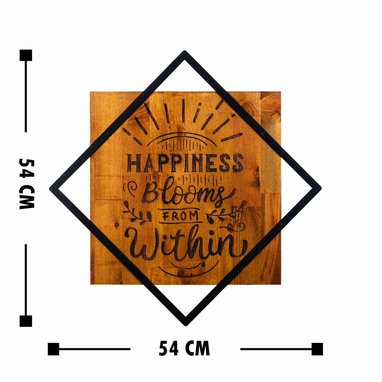 Poze Accesoriu decorativ de perete din lemn Happiness blooms from within