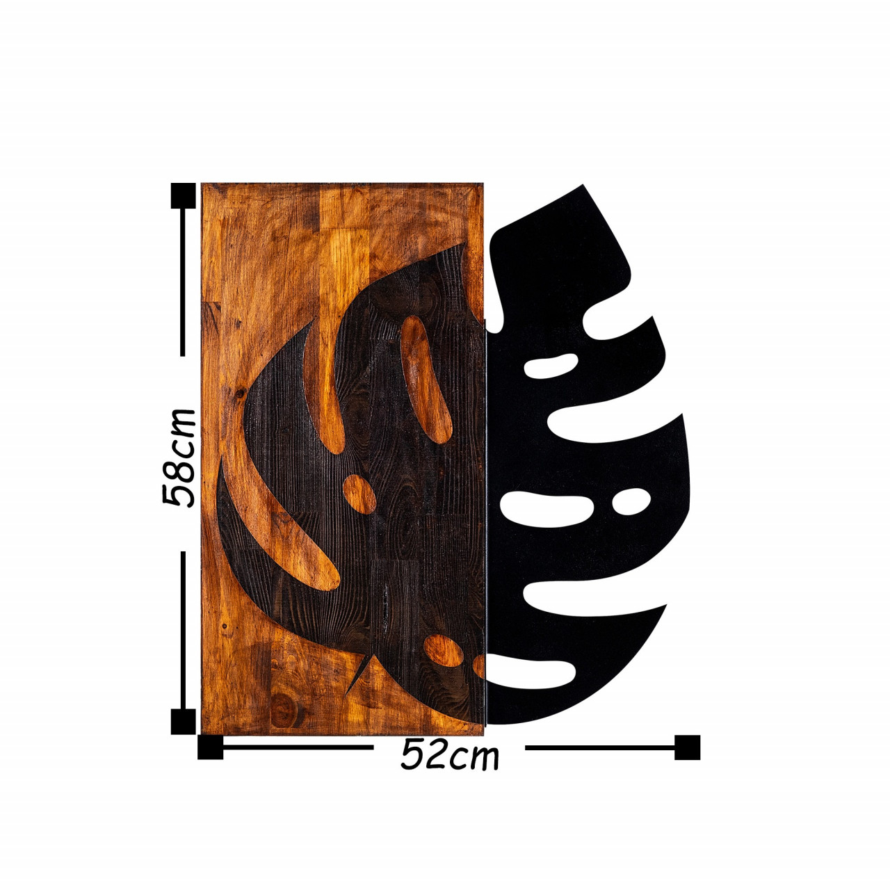 Poze Accesoriu decorativ de perete din lemn Leaf 2