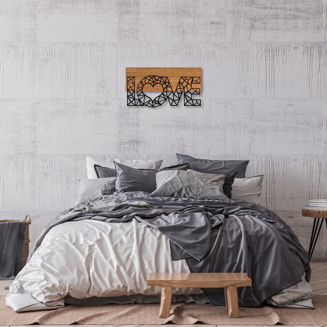 Poze Accesoriu decorativ de perete din lemn Love - 323