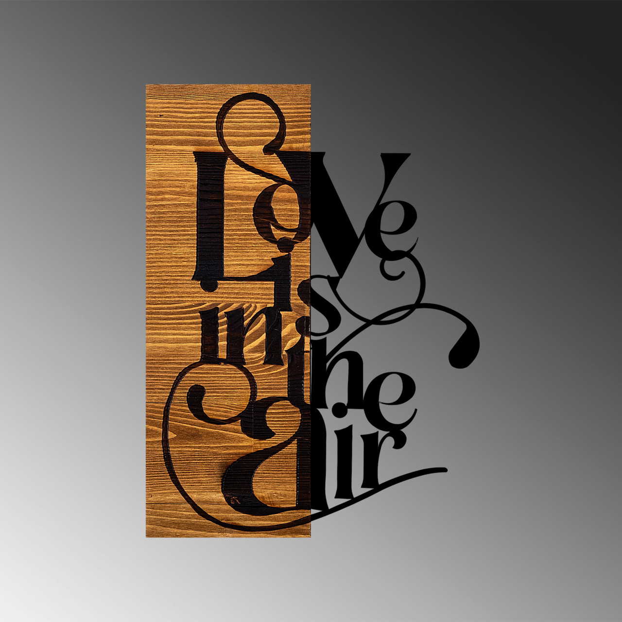Poze Accesoriu decorativ de perete din lemn Love is in the air
