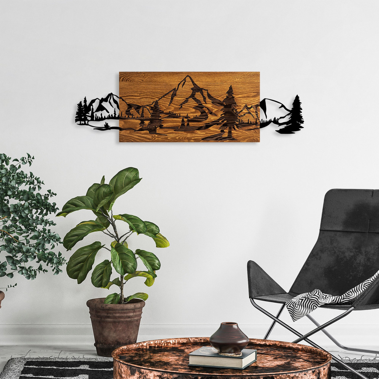 Poze Accesoriu decorativ de perete din lemn Mountain Range