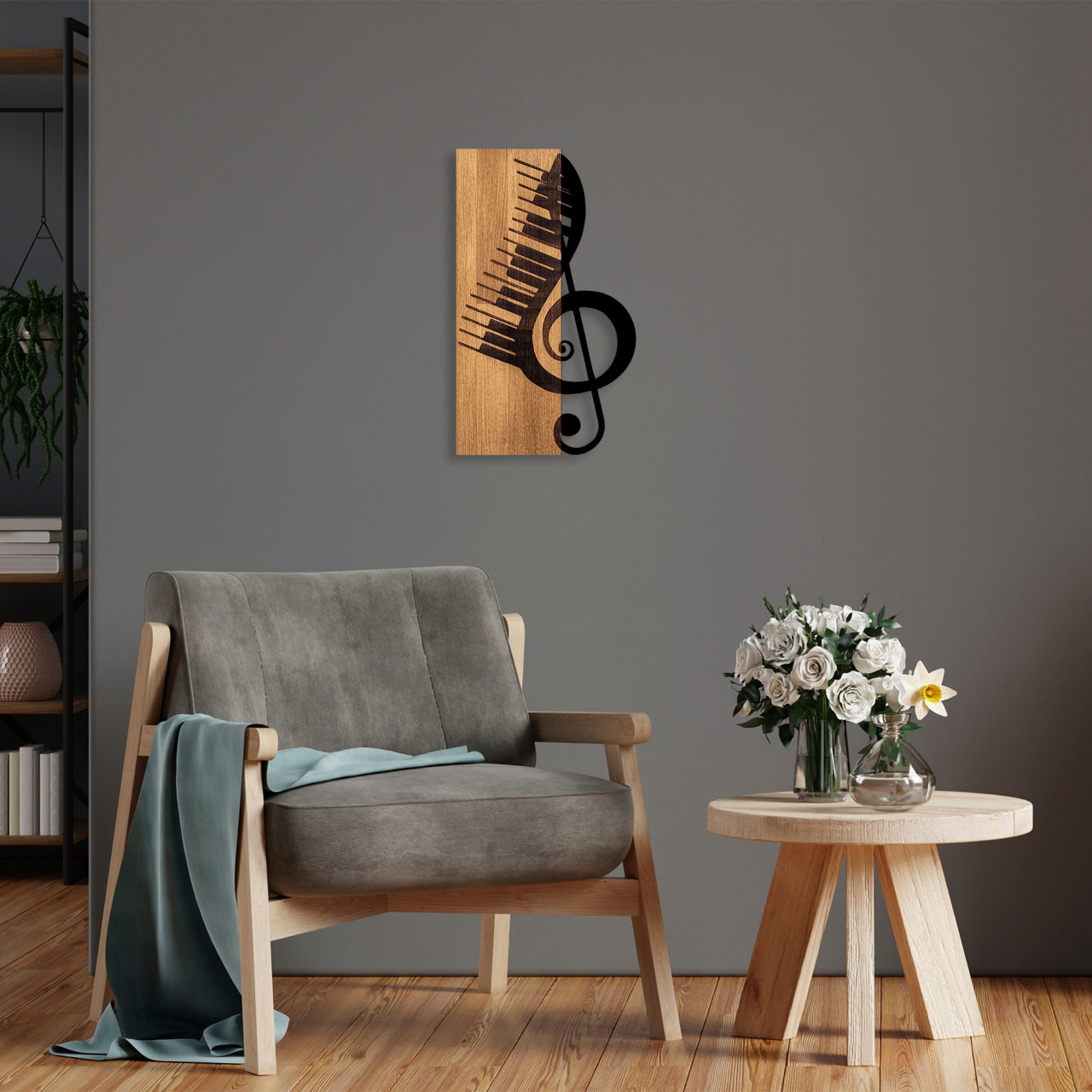 Poze Accesoriu decorativ de perete din lemn Musical 1
