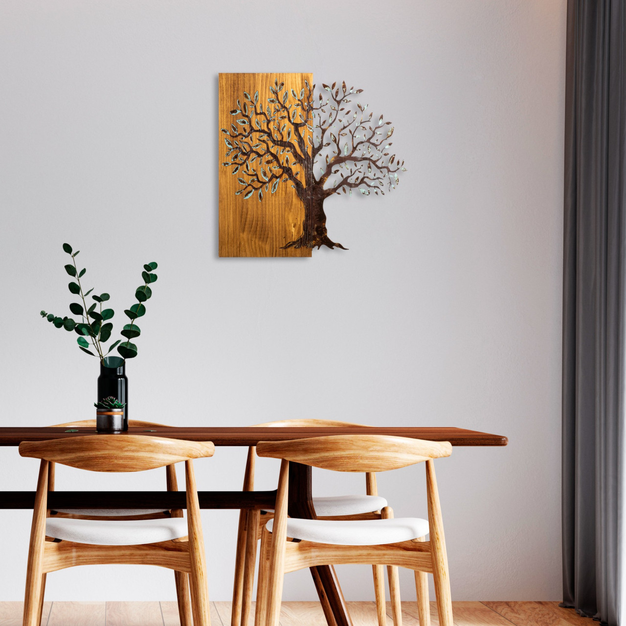 Poze Accesoriu decorativ de perete din lemn Mysterious Tree - 371-A