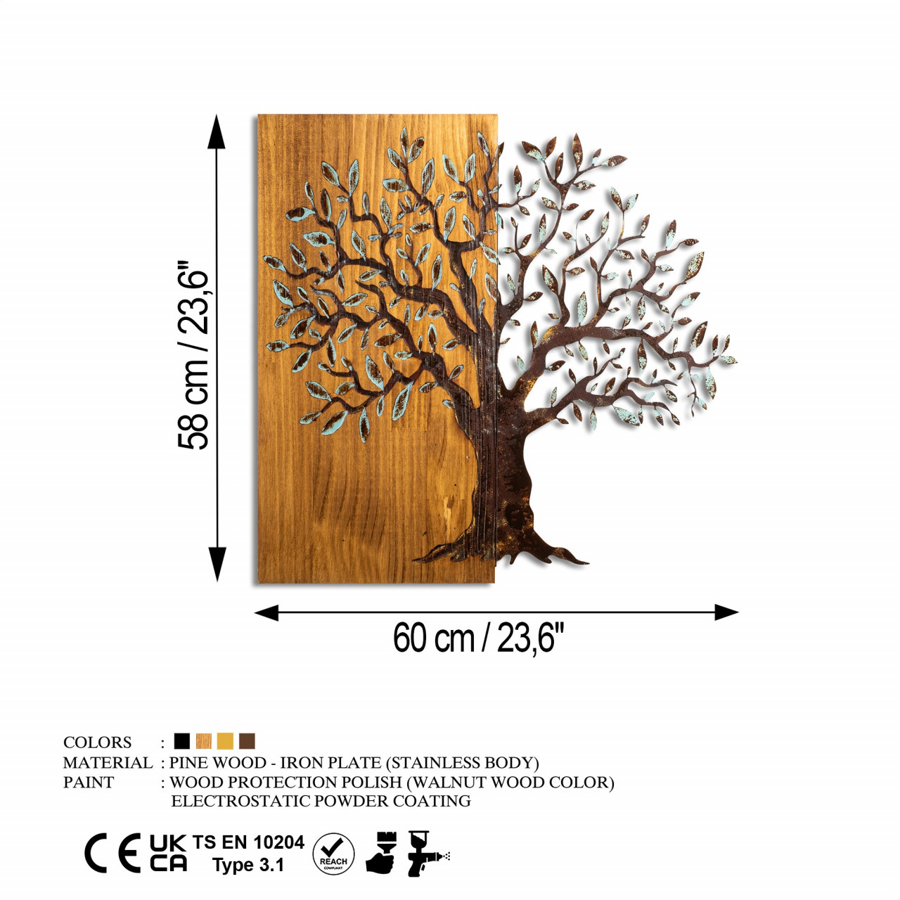 Poze Accesoriu decorativ de perete din lemn Mysterious Tree - 371-A