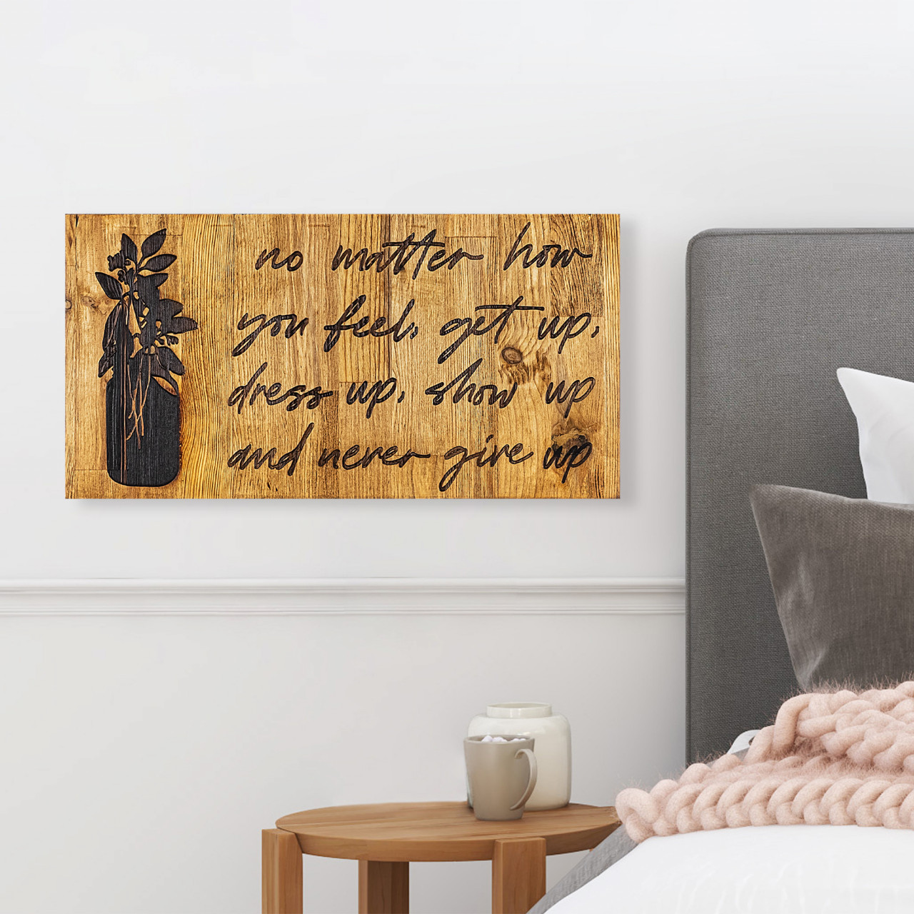 Poze Accesoriu decorativ de perete din lemn No matter how you feel