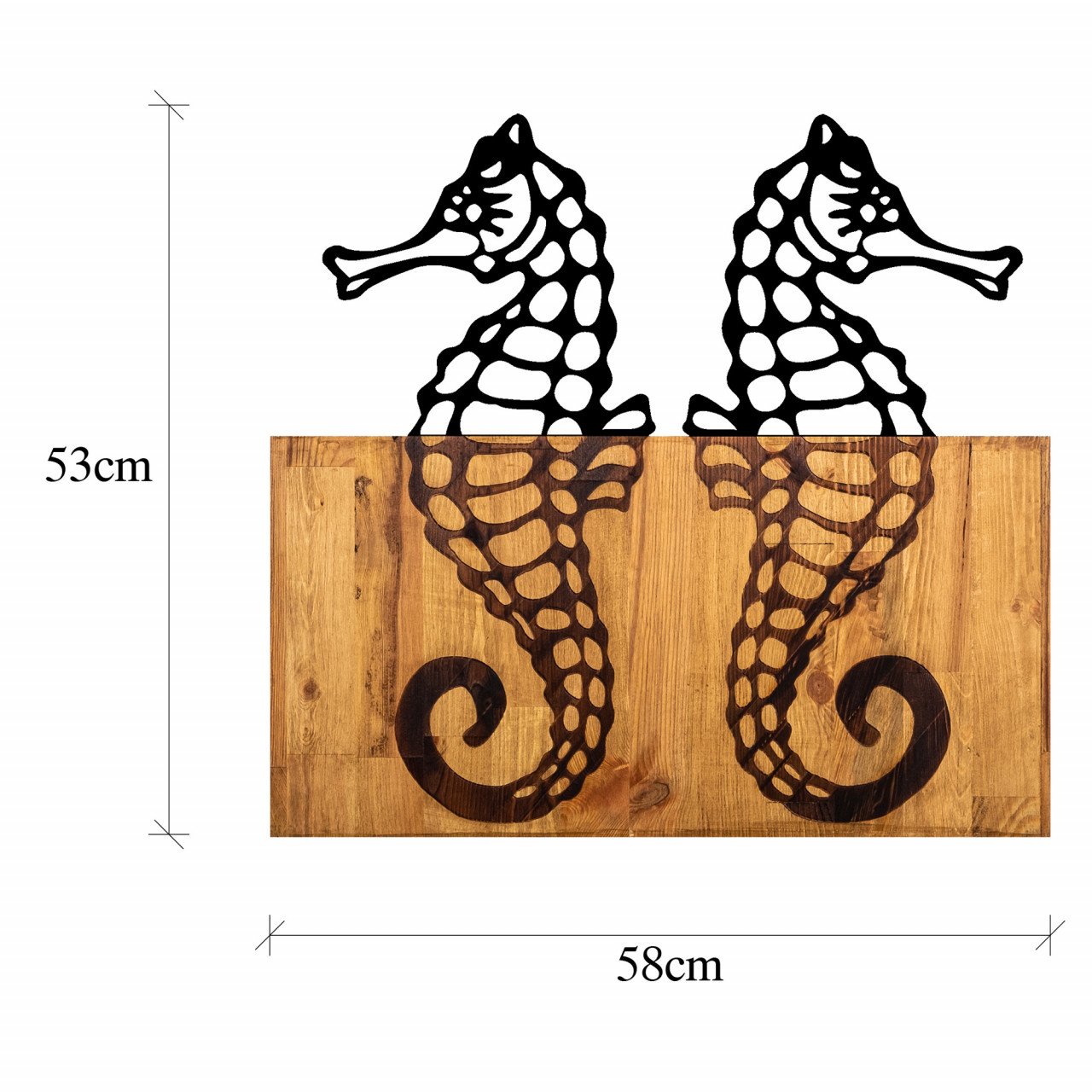 Poze Accesoriu decorativ de perete din lemn Seahorse