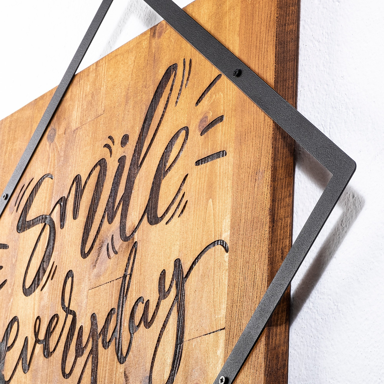 Poze Accesoriu decorativ de perete din lemn Smile everyday