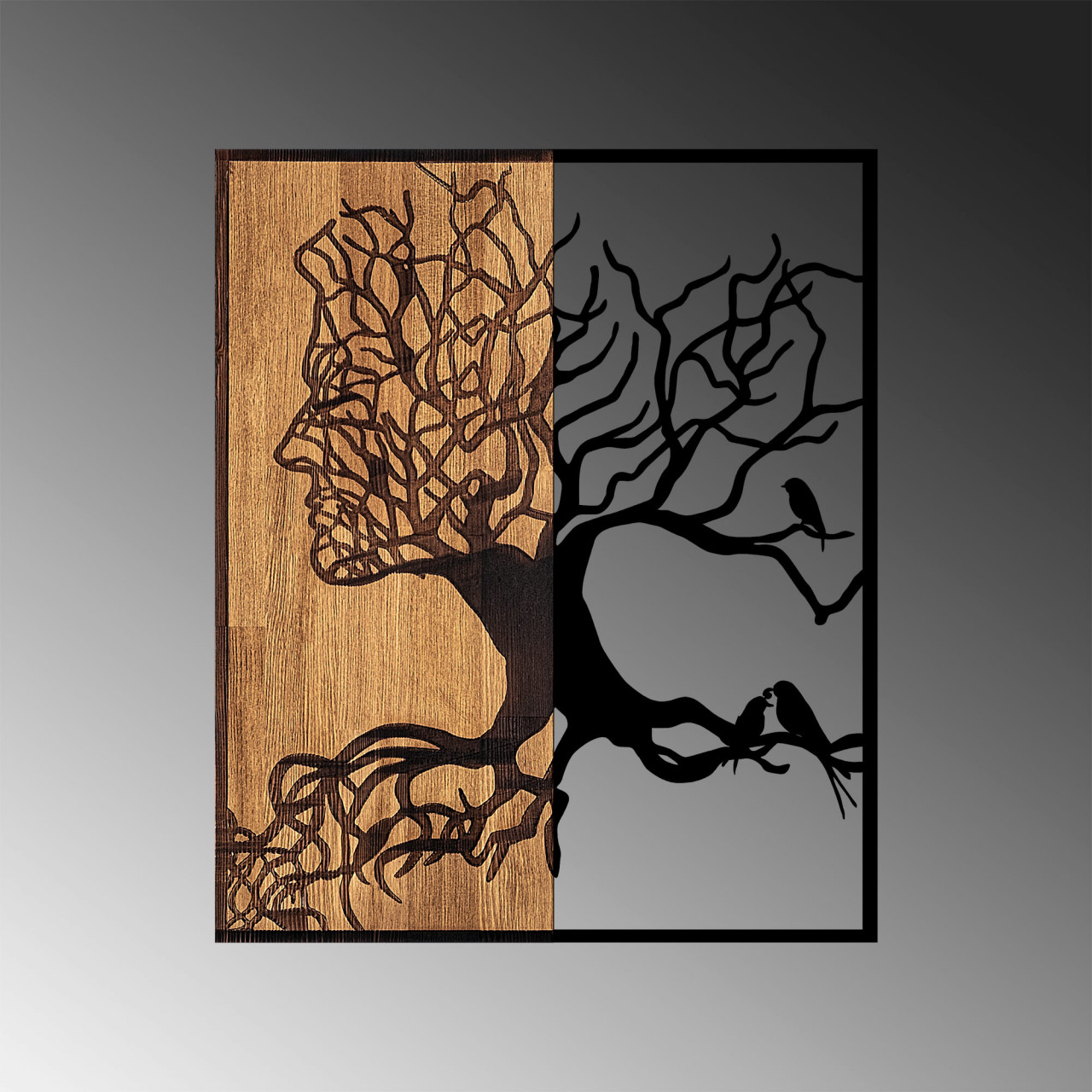 Poze Accesoriu decorativ de perete din lemn Tree Man - 291