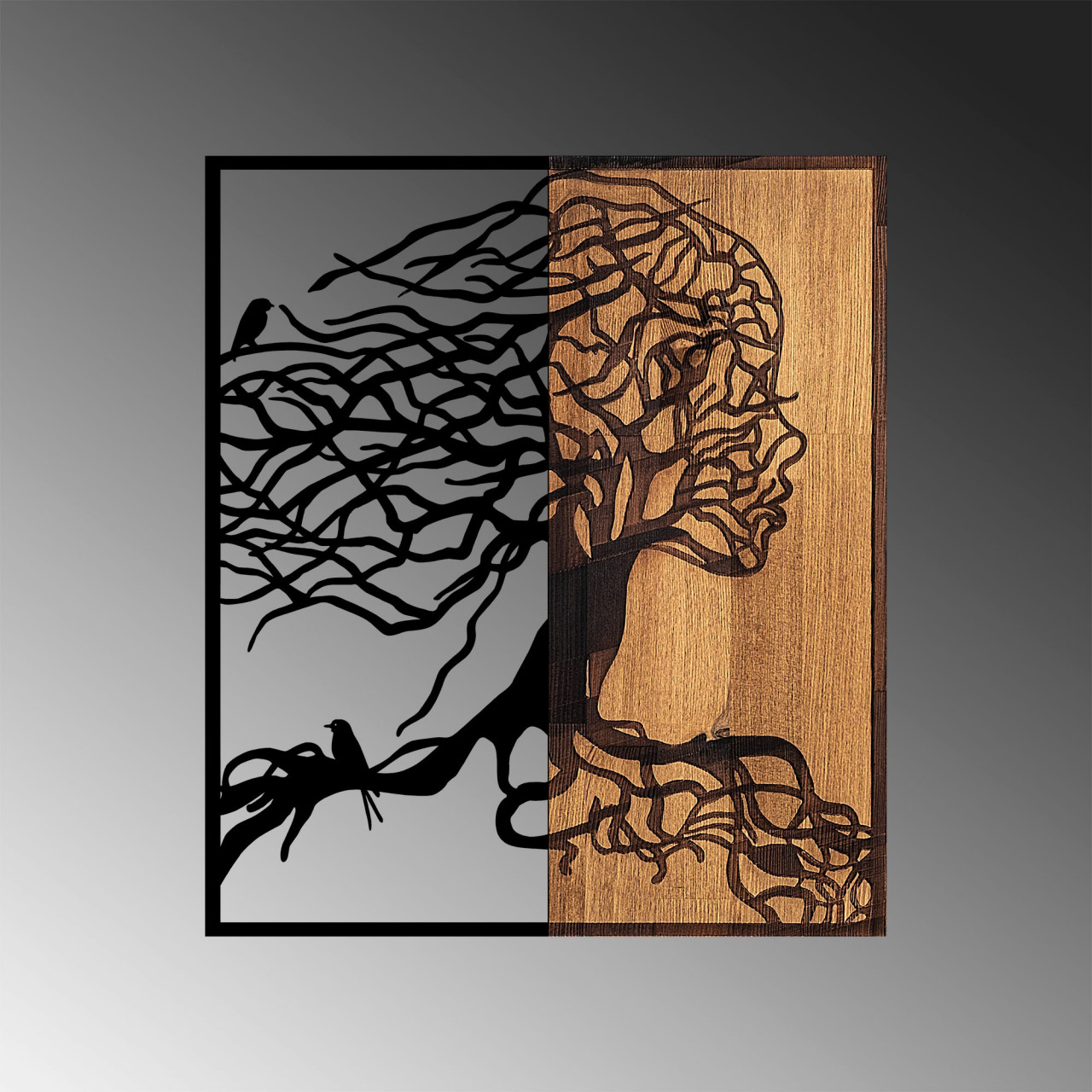 Poze Accesoriu decorativ de perete din lemn Tree Woman - 290