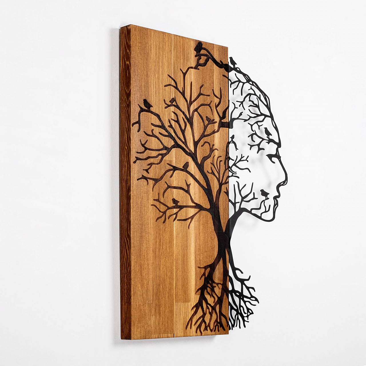Poze Accesoriu decorativ de perete din lemn Woman Face