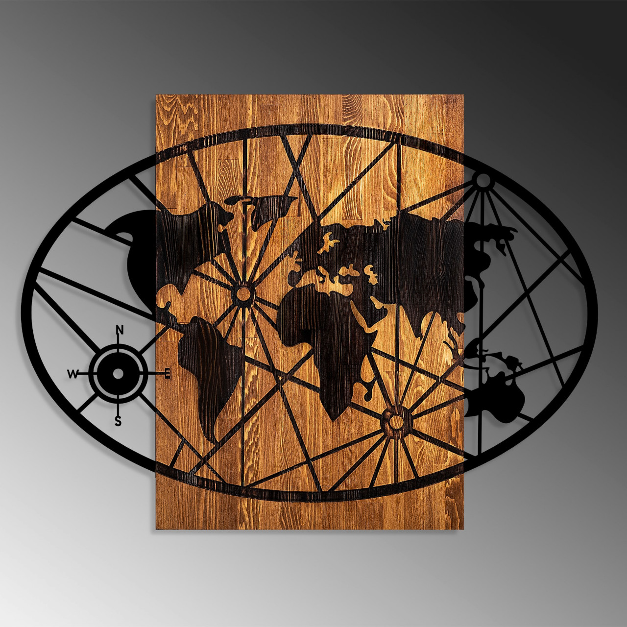 Poze Accesoriu decorativ de perete din lemn World Map 4-L