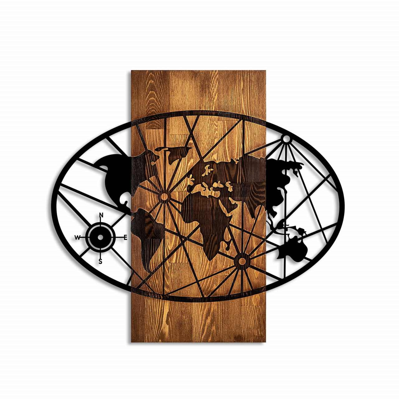 Poze Accesoriu decorativ de perete din lemn World Map 4-M