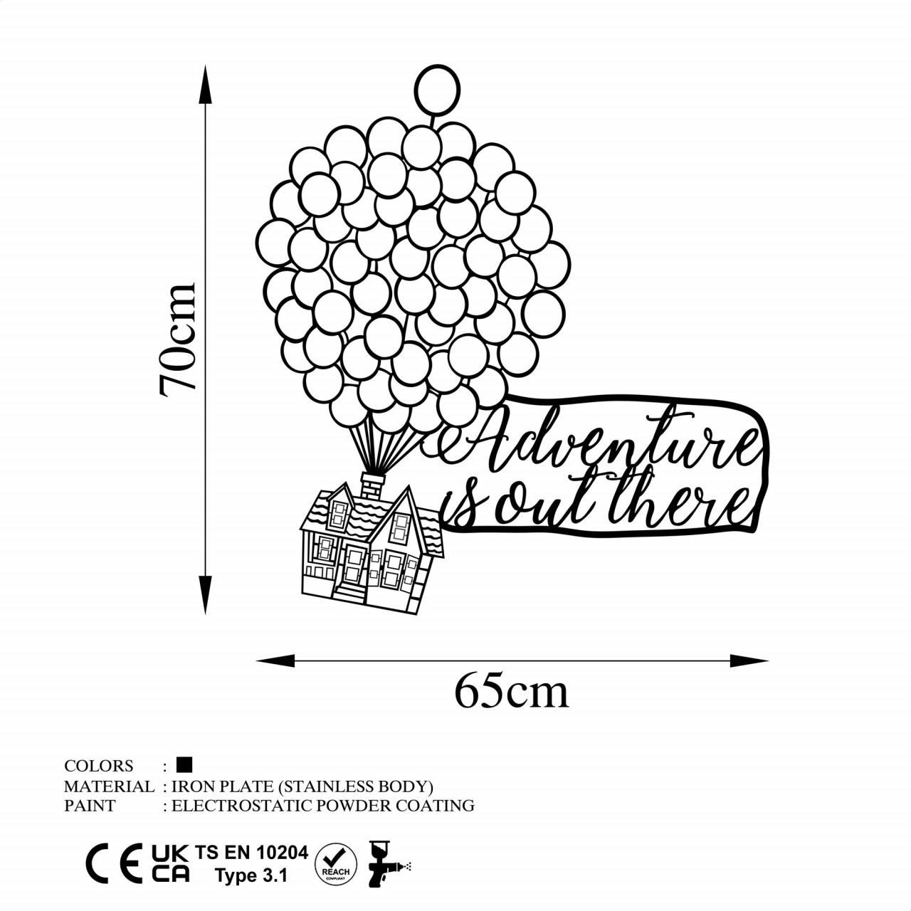 Poze Accesoriu decorativ de perete metalic Adventure Is Out There